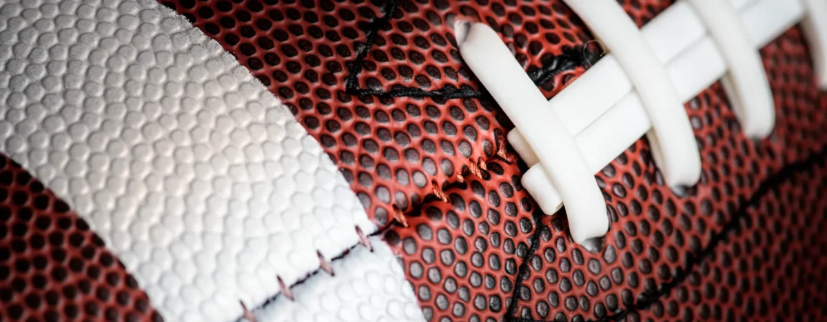 Closeup of an American football